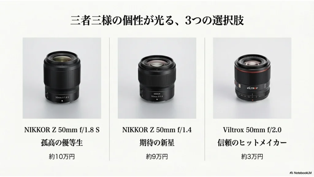 Zマウント50mm単焦点レンズ3本比較！この中に「神レンズ」はあるのか
